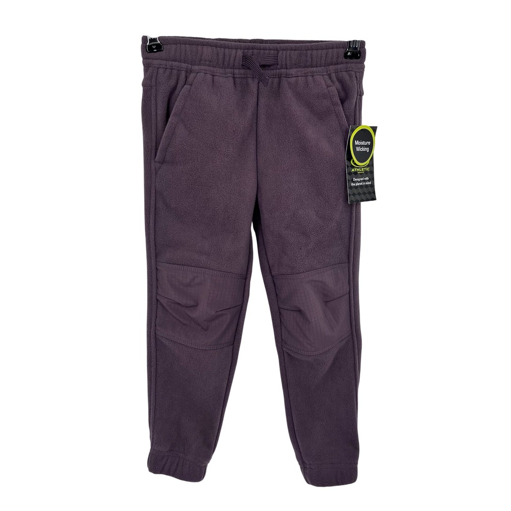Athletic Works Polar Fleece Joggers Kids XS 4-5 Purple Reinforced Knee Gorpcore